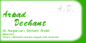 arpad dechant business card